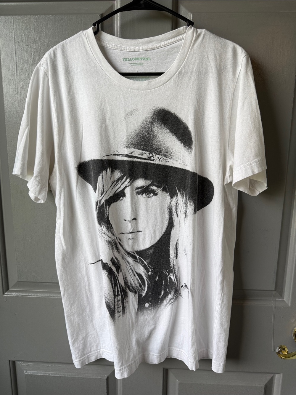 Yellowstone Kids White Graphic Tee with Black Portrait Print